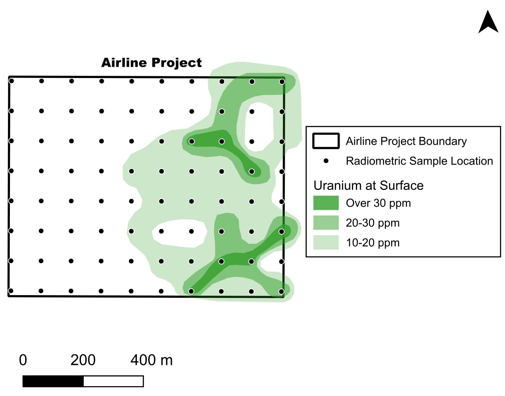 Figure 3: Radiometric Survey Done at the Airline Project.
